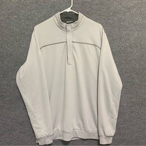 Ashworth Mens Size Large 1/4 Zip-up Long Sleeve Gray Pullover Sweater